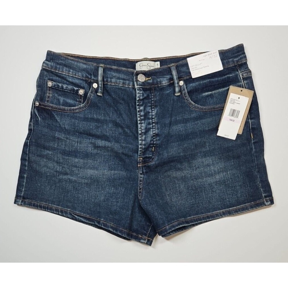 Jessica Simpson Women's High Rise Denim Shorts Soft Sculpt Size 14 NWT